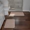 Hastings Home Set of 2 Bathroom Rug Set Memory Foam Mats Striped Microfiber, Non-Slip Absorbent Runner (Gray) 883593RSD - alternate 1